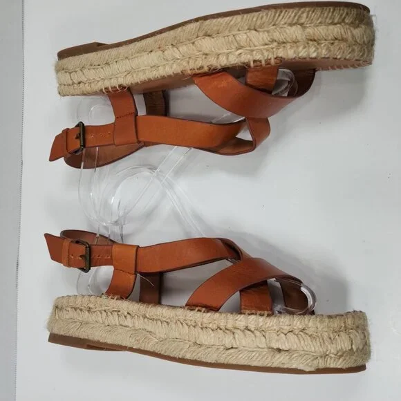 Madewell Malia Asymmetrical Espadrille women strappy Leather Sandals Size 8 - Picture 11 of 14